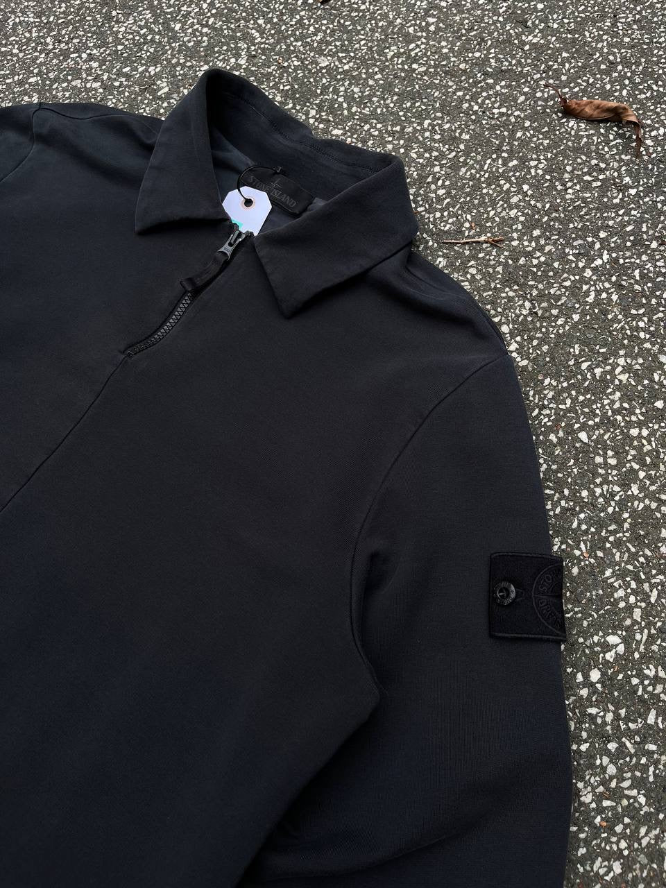 Stone Island Ghost 629F3 Quarter Zip Sweatshirt Sort Black M Medium