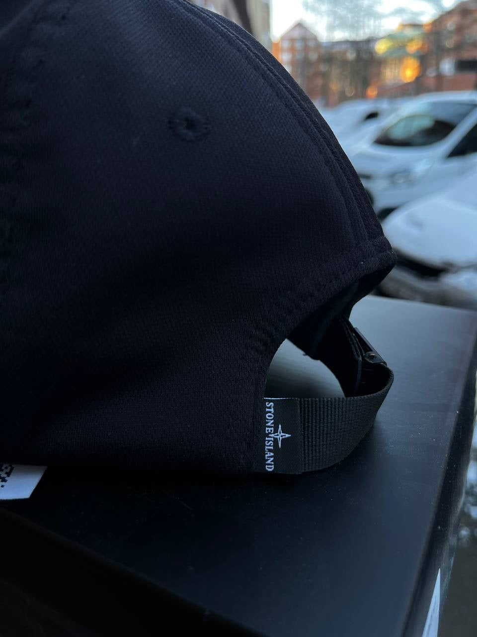 Stone Island Kasket Cap i sort Large