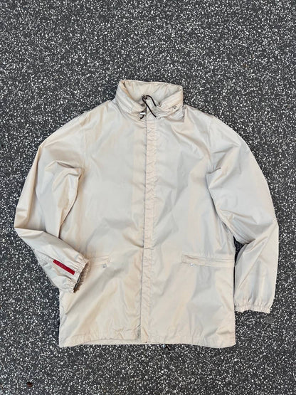 Prada 2-in-1 Jakke og Taske i Beige Creme L Large Str.50 Vintage