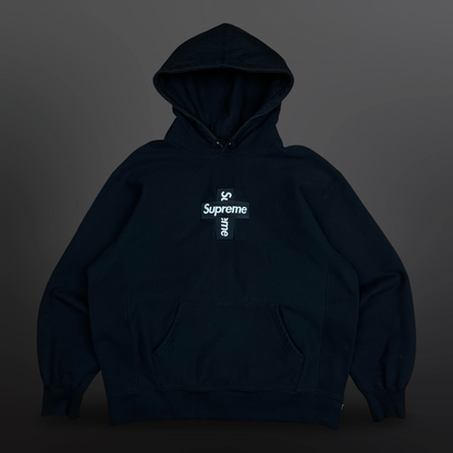 Supreme Cross Box Logo Hoodie – Sort Str. XL