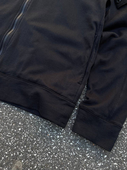 Stone Island Ghost Zip Up Hoodie Hættetrøje Sort Black M Medium Brugt Used