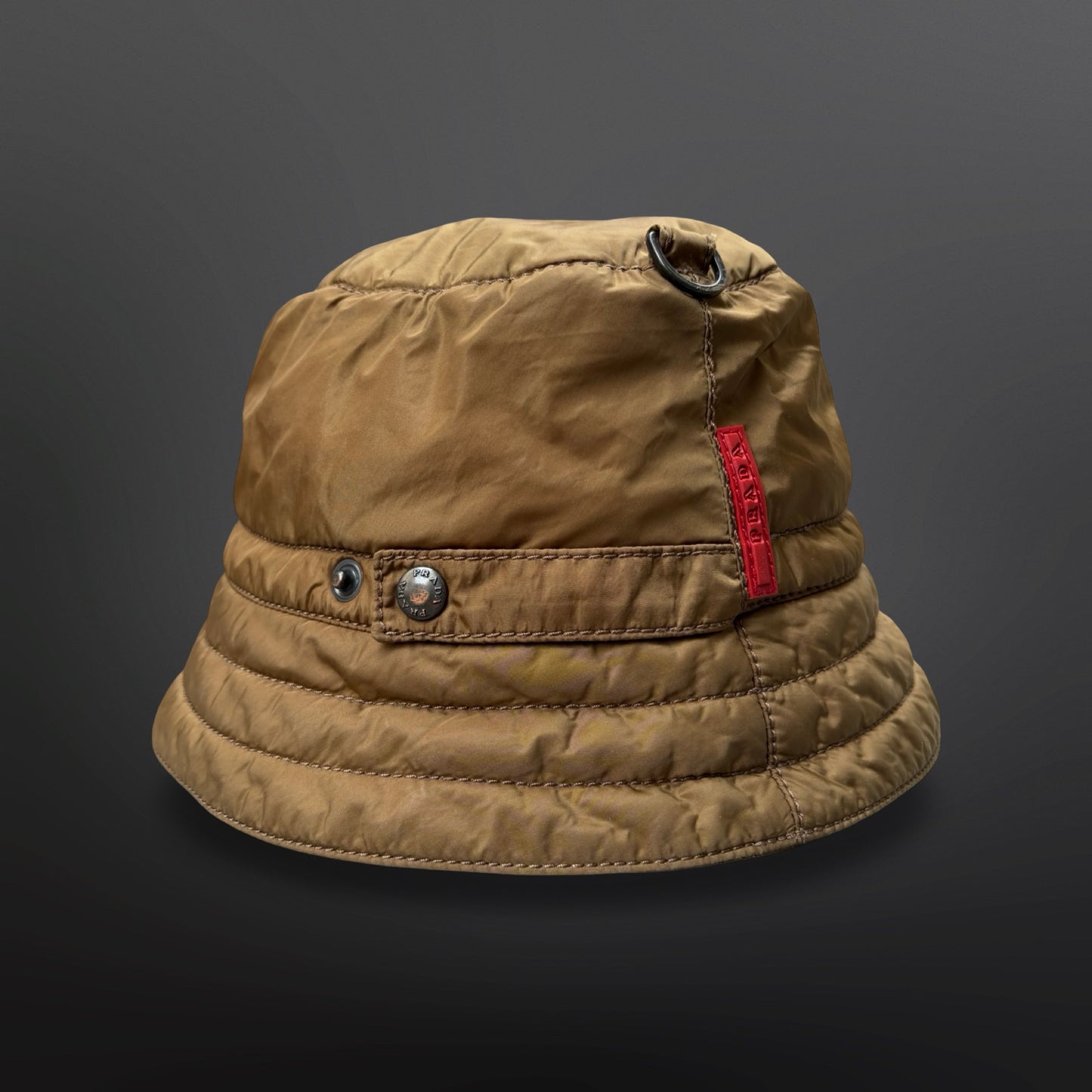Prada bøllehat bucket hat OS – vintage, justerbar Brun