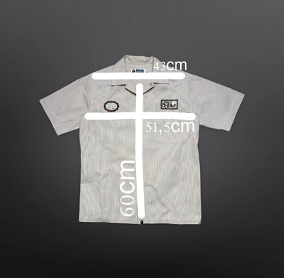 BAPE Skjorte – Beige Stribet Sommer Skjorte (M)