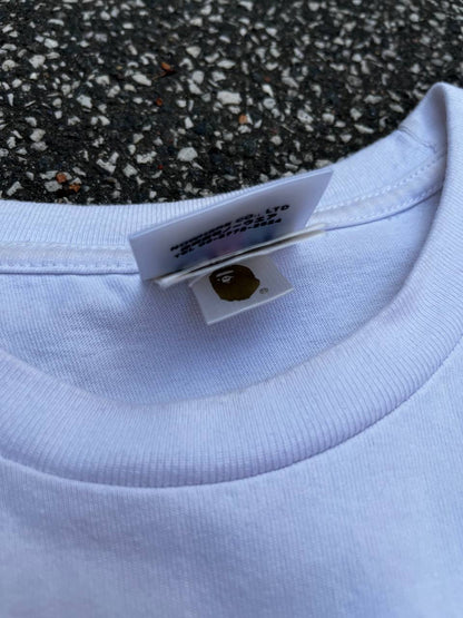 Bape A-Bathing Ape Tee T-Shirt XL Hvid Double Logo Brugt Used