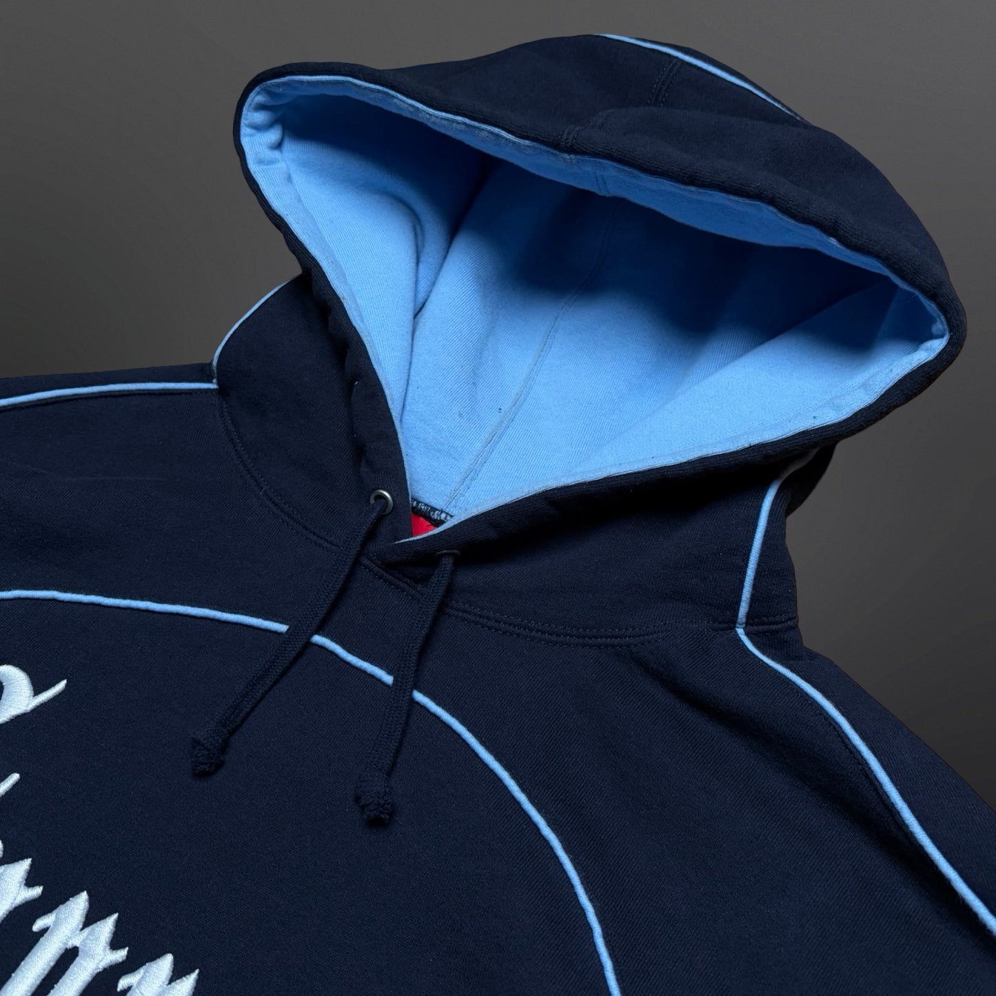 Supreme Piping Hooded Sweatshirt Hoodie – Navy Large