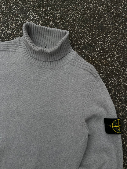 Stone Island Turtleneck Knit – Light Grey Str. L