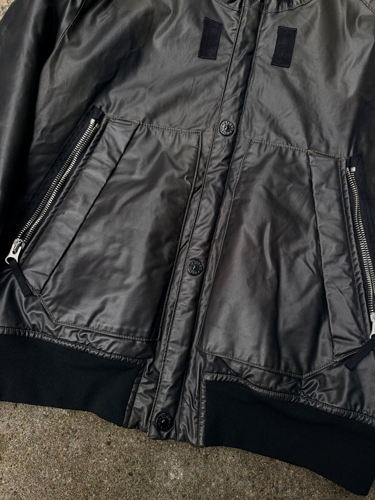 Stone Island Ice Jacket 2 Heat Reactive – sort/khaki – XL, fitter L