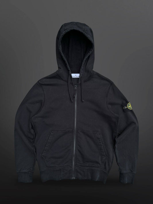 Stone Island Zip Up Hoodie Hættetrøje Med Lynlås Sort Black S Small 101564251