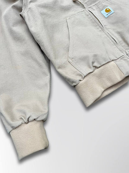 Brugt Carhartt WIP Active Jacket USA Vintage Look i Beige Farve S Small Herre