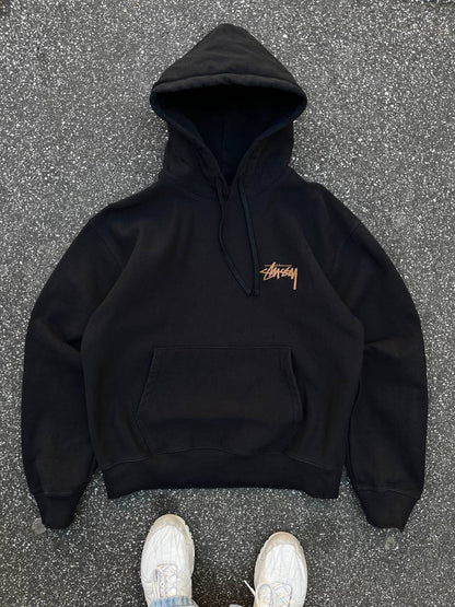 Stussy Hættetrøje Hoodie Sort L Large Big Logo