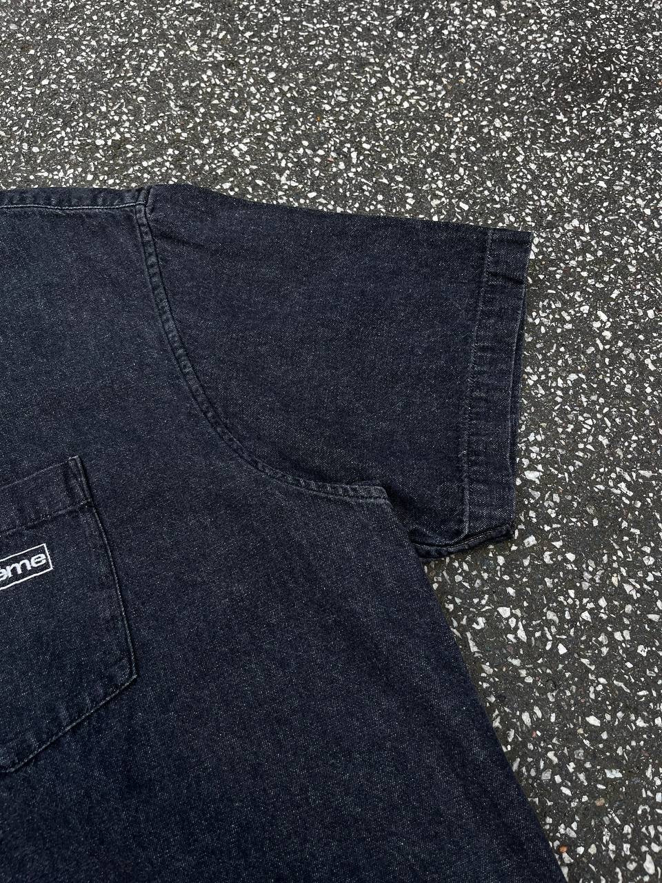 Supreme Skjorte Sommerskjorte Kortærmet Denim Cotton Grå Grey L Large