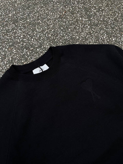 Ami Paris Sweatshirt Big Double Logo L Large Sort Black