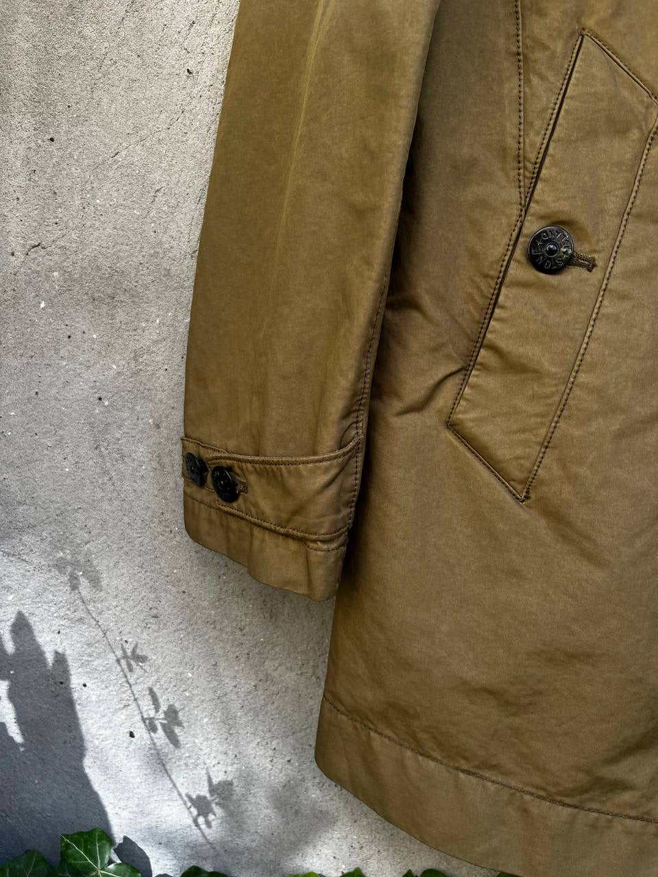 Stone Island David TC Frakke Trench Coat i Khaki grøn Medium