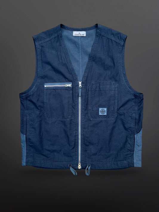 Stone Island Cupro Cotton Vest i Navy Mørkeblå XL