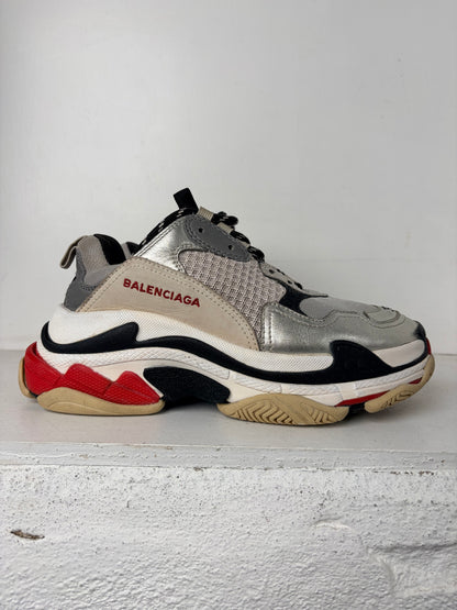 Balenciaga Triple S ‘Silver Red’ – Size 37