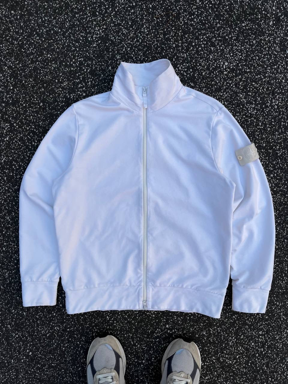 Stone Island Ghost Zip Cardigan Jakke Sommerjakke Hvid White S Small Mænd