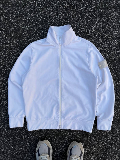 Stone Island Ghost Zip Cardigan Jakke Sommerjakke Hvid White S Small Mænd