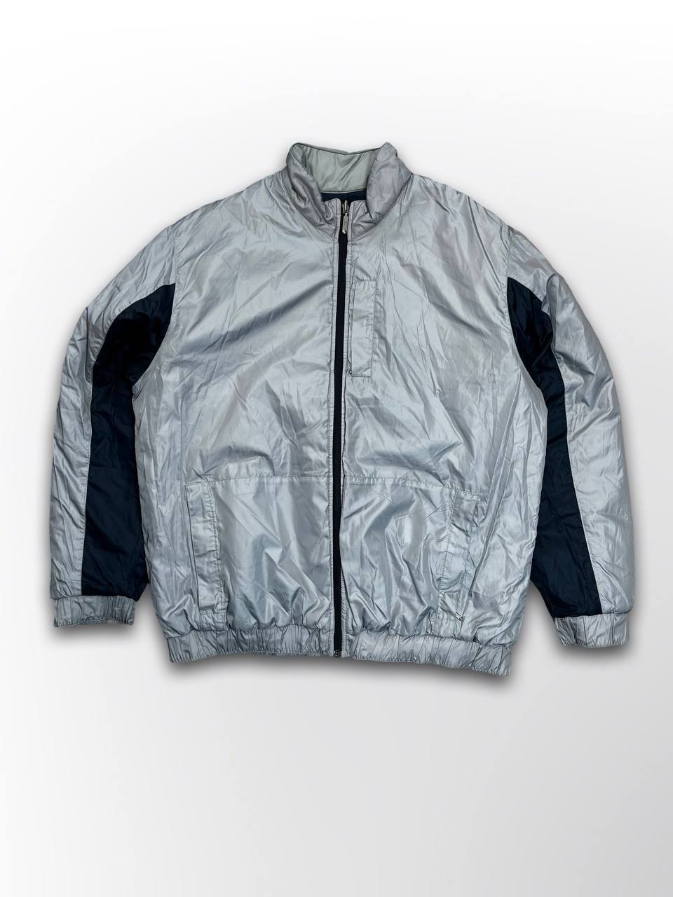 Brugt Vintage Nike Vinter jacket reversible jacket i M Medium silver og navy