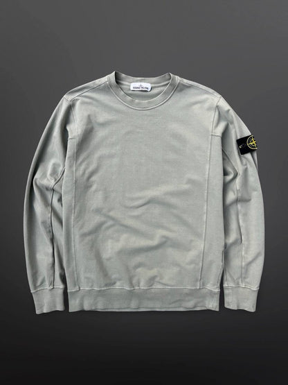 Stone Island Sweatshirt Pistaciegrøn Klassisk Crew Neck L Large Brugt Used