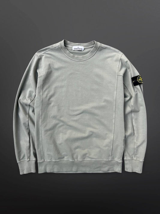 Stone Island Sweatshirt Pistaciegrøn Klassisk Crew Neck L Large Brugt Used