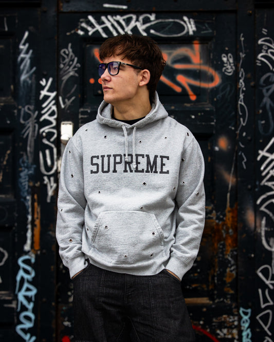 Supreme Hoodie Hættetrøje Grey Grå M Medium