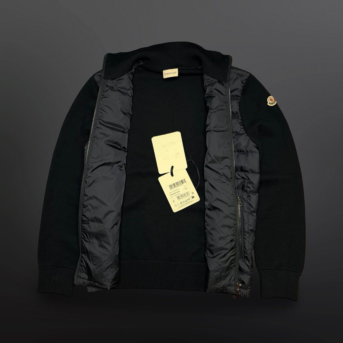 Moncler Maglia Tricot Down Cardigan – Black – Small