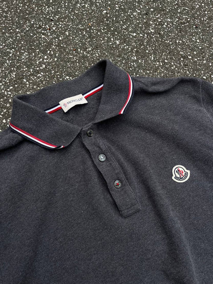 Moncler Polo Trøje Sweatshirt XL Grå Grey MAGLIA POLO MANICA LUNGA