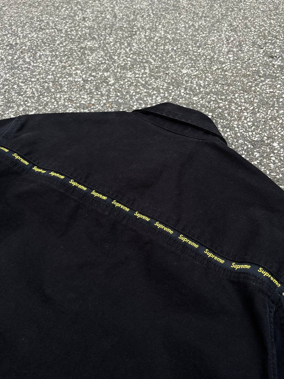 Supreme Work Jacket Skjorte Shirt med Supreme Tape Logo M Medium Brugt Used