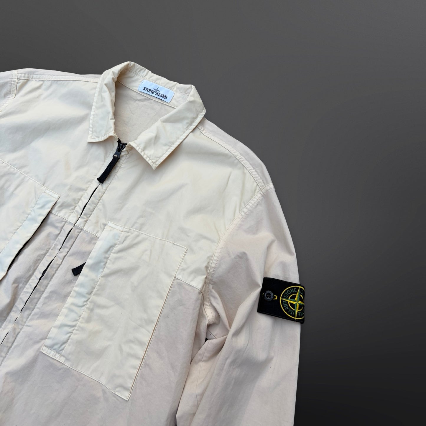 Stone Island Overshirt – Beige Nylon Cotton – Str. Large