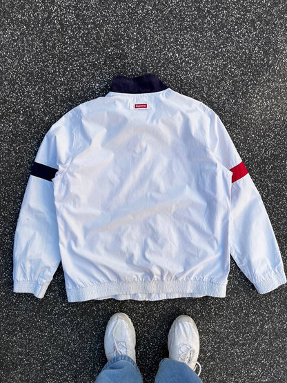 Supreme Jakke Hvid XL Canvas 3 Logoer Brugt Used