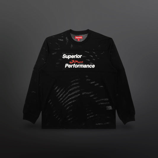 Supreme Arabic Mesh Long-Sleeve Top – Black (Large)
