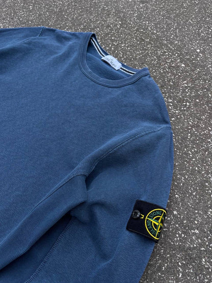 Stone Island Sweatshirt Crew Neck Vintage Fit Navy Marineblå XL Brugt Used