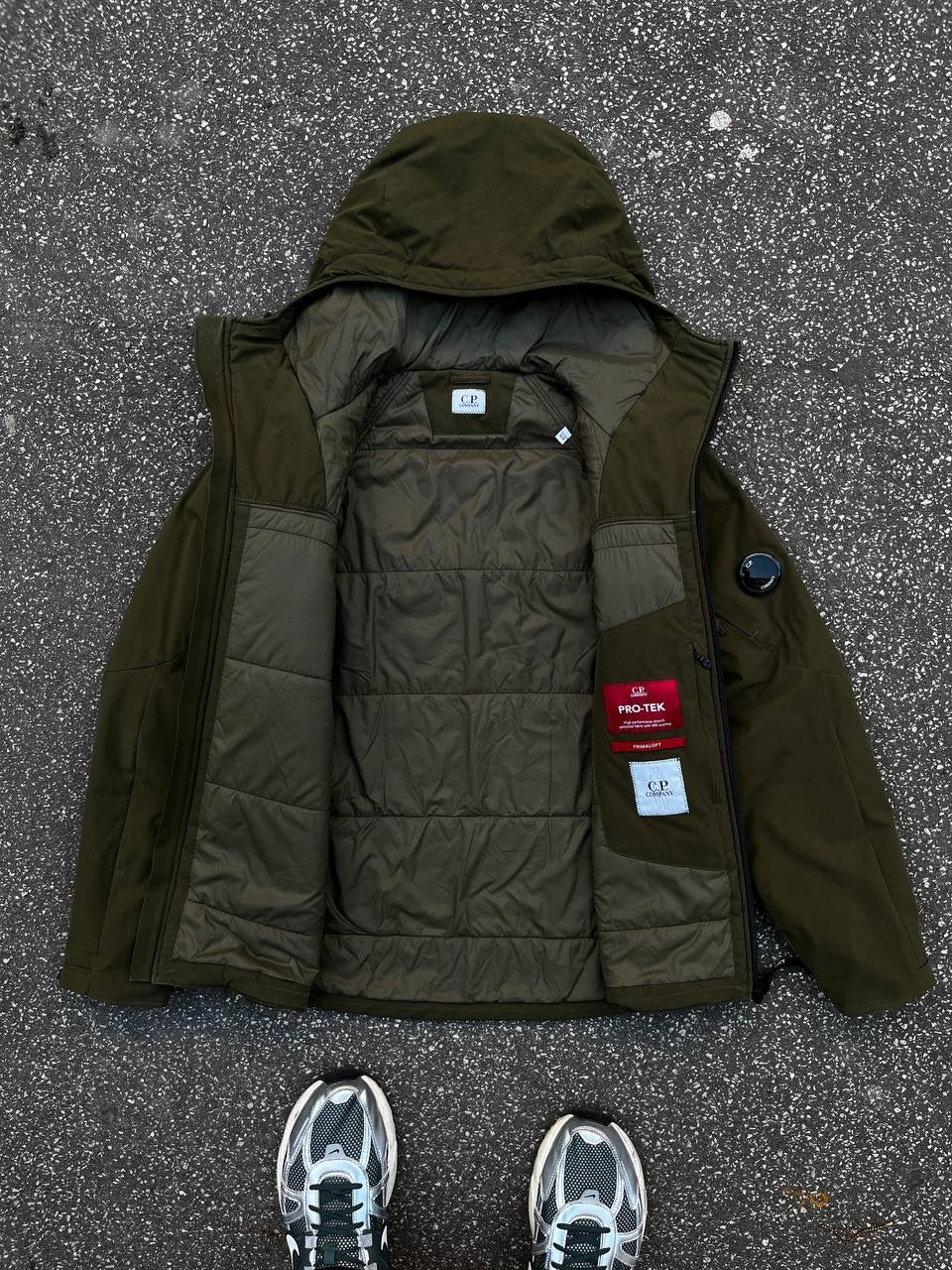 C.P.Company Pro-Tek jakke Primaloft i khaki Grøn S Small Brugt
