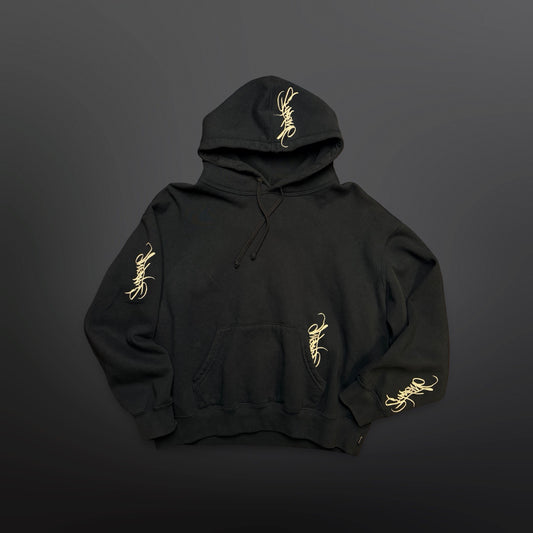 Supreme Tag Hooded Sweatshirt – Navy / White – Medium