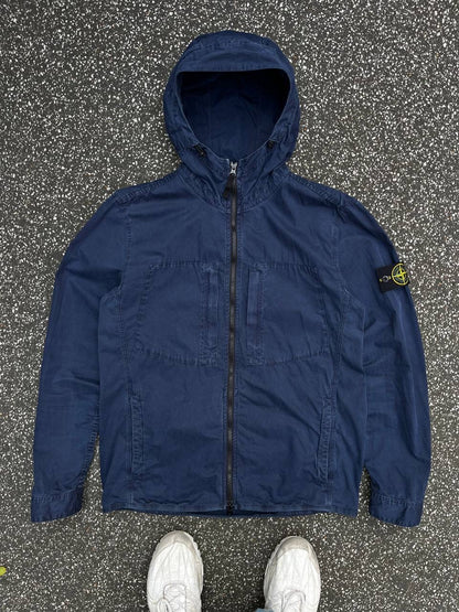 Stone Island Jakke Sommerjakke Navy Mørkeblå L Large Brugt Used
