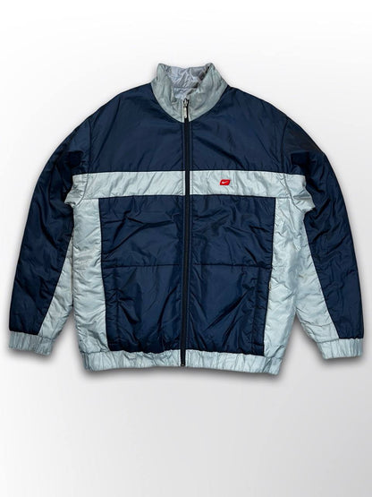 Brugt Vintage Nike Vinter jacket reversible jacket i M Medium silver og navy