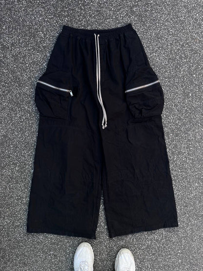 Rick Owens 09 Black Bukser Pants Med Brede Ben 48 Sort Brugt Used