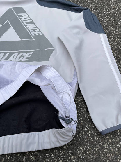 Adidas X Palace vintage reflektive sweatshirt i grå/ hvid L large