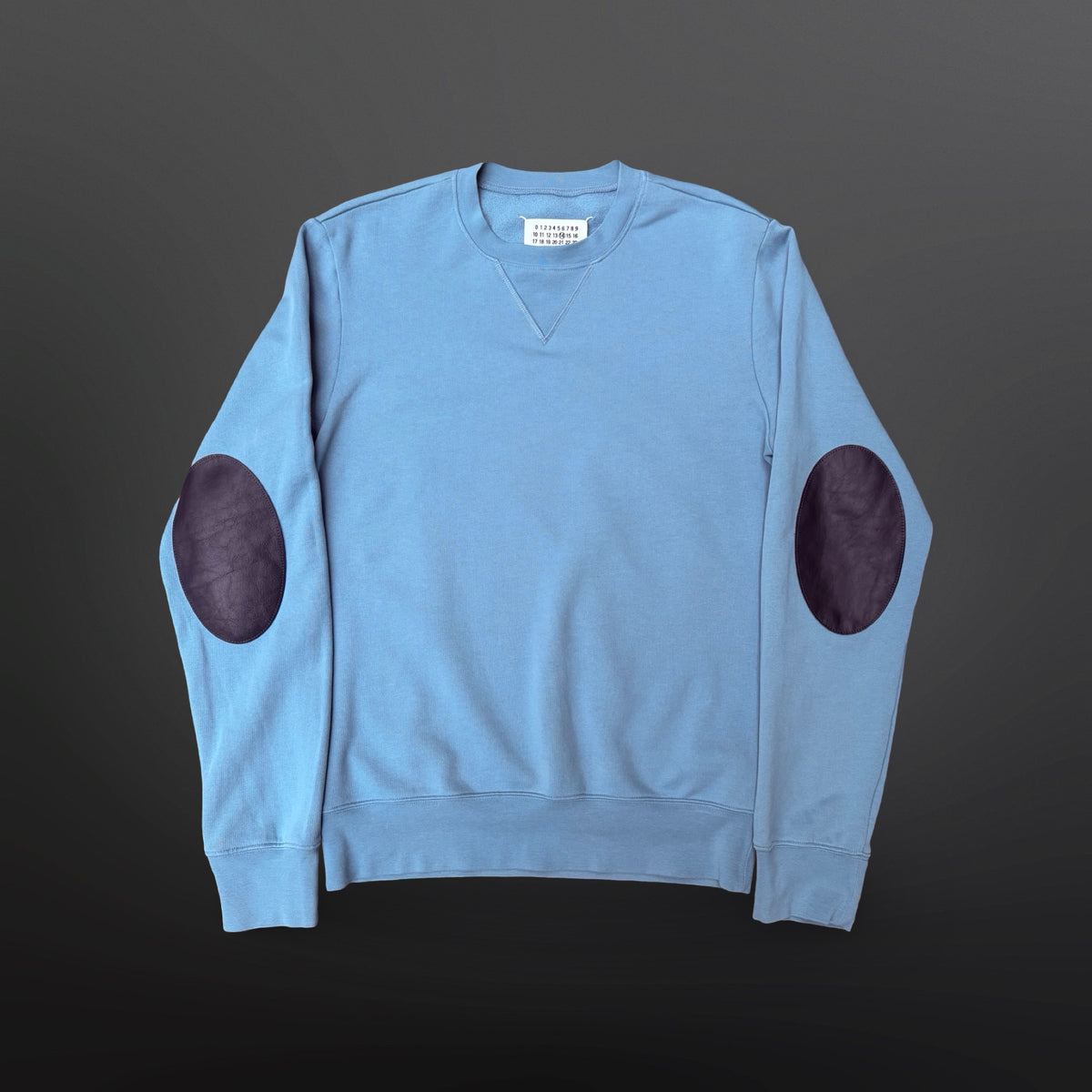 Maison Margiela 14 Elbow Patch Crewneck Sweatshirt – Light Blue – Medium / IT 46