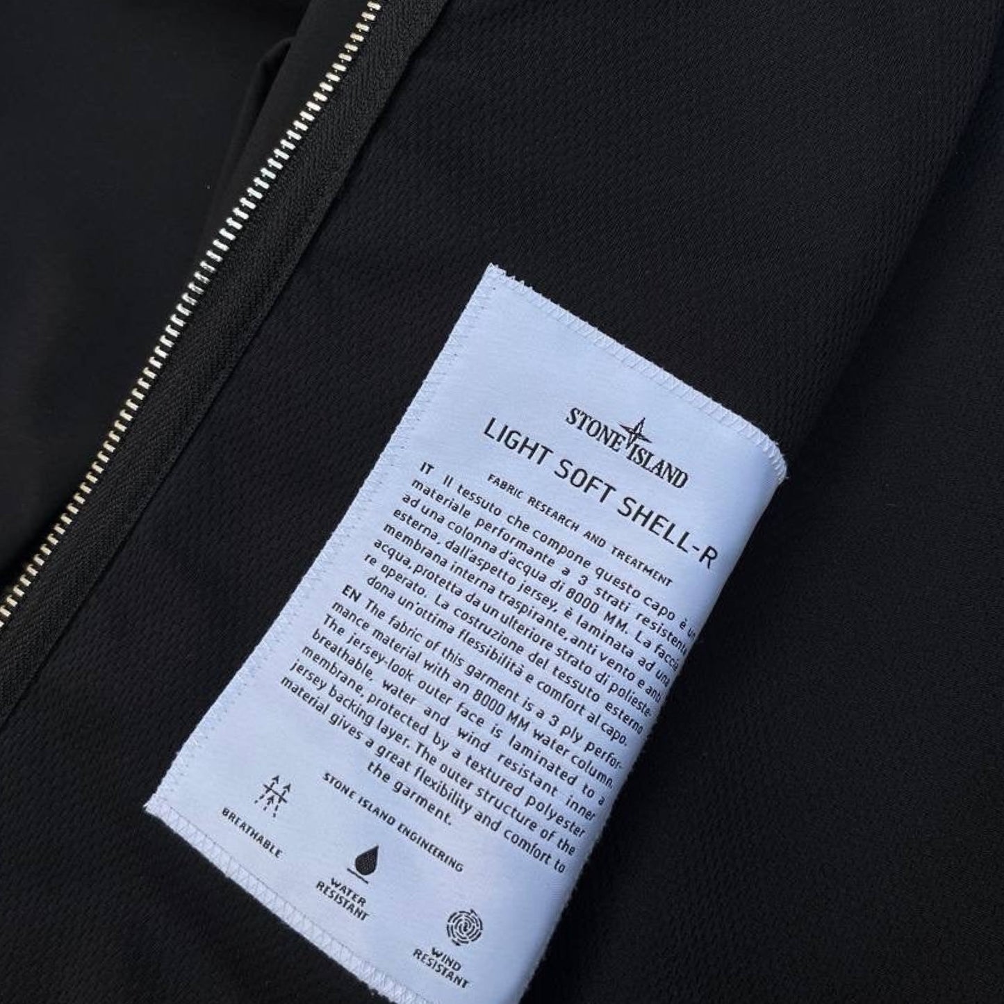 Stone Island Light Soft Shell-R Jakke – Sort XL