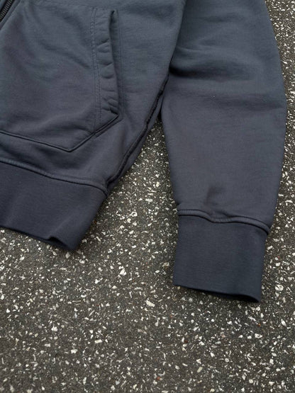Stone Island Zip Up Hoodie Hættetrøje med Lynlås i grå grey Large Som ny Brugt