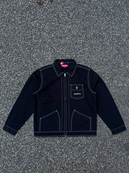 Supreme Canvas Work Jacket Sort, Str. M Sort Black Brand New