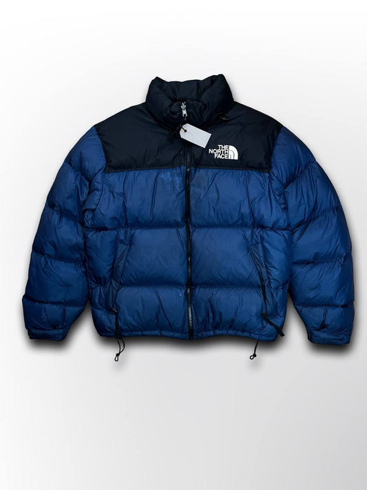 Brugt Puffer Dunjakke The North Face nuptse 700 Varm Vinterjakke i L large mænd Mørkenlå Sort i god stand