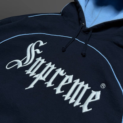 Supreme Piping Hooded Sweatshirt Hoodie – Navy Large