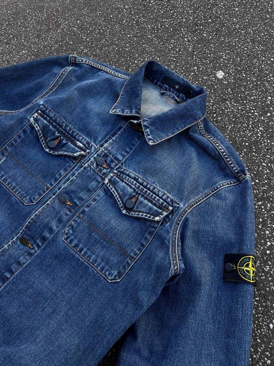 Stone Island Denim jakke XL i Mørkeblå Fra 90’erne Vintage