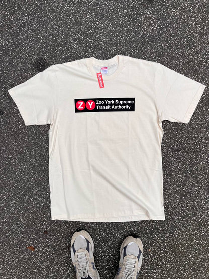 Supreme Zoo York Transit Tee T-Shirt Creme Hvid White