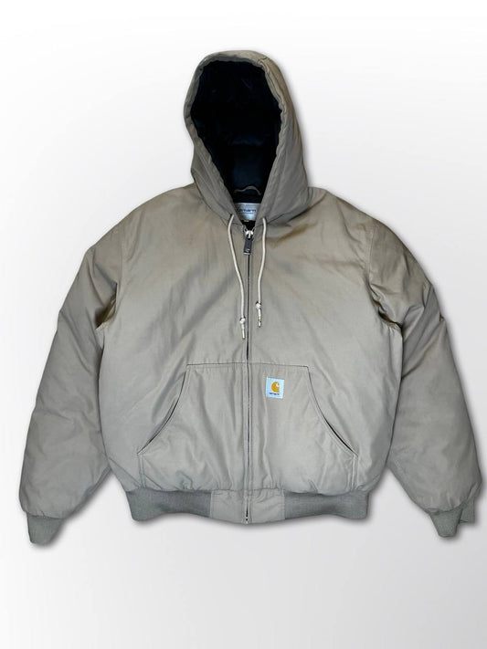 Brugt Used Carhartt WIP Cold Active Jacket Dynejakke USA Vintage Look i Beige Farve M medium Herre