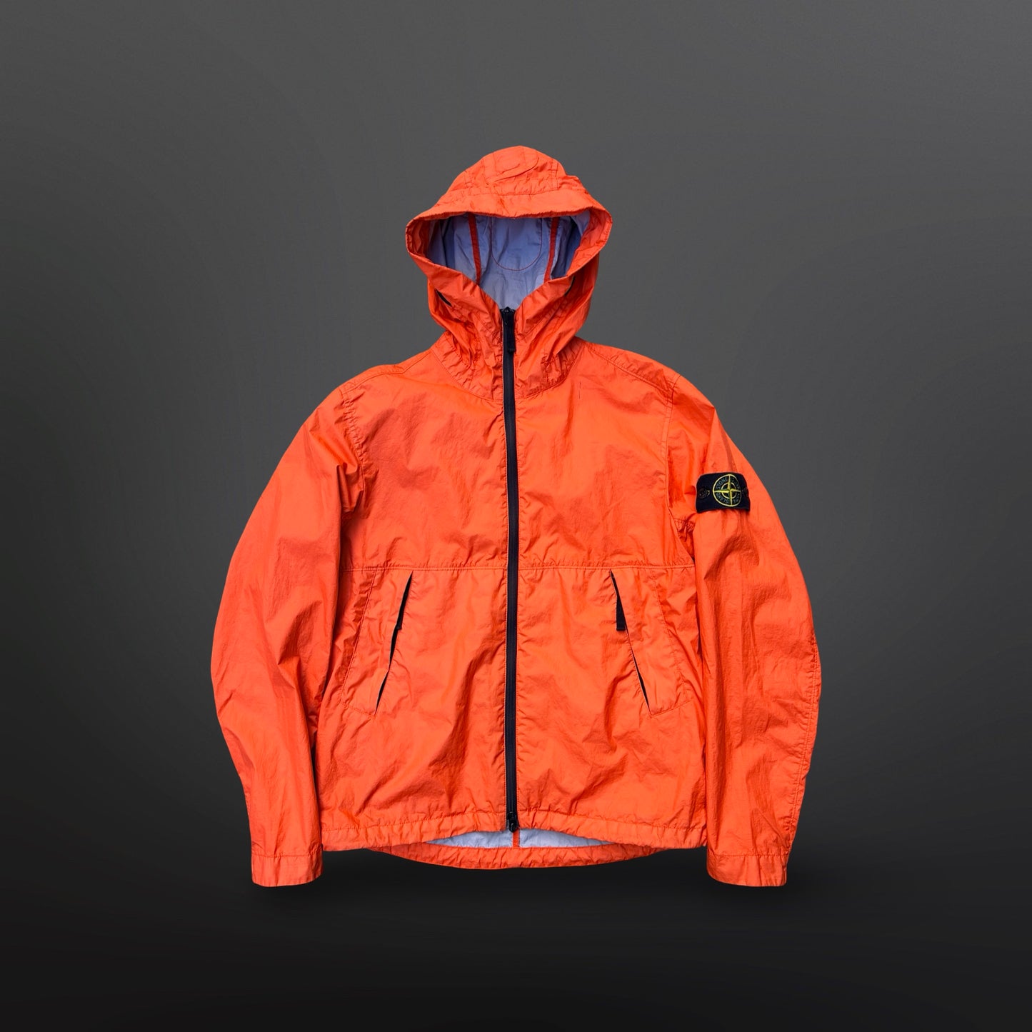 Stone Island Membrana 3L TC Hooded Jacket – Orange S Small