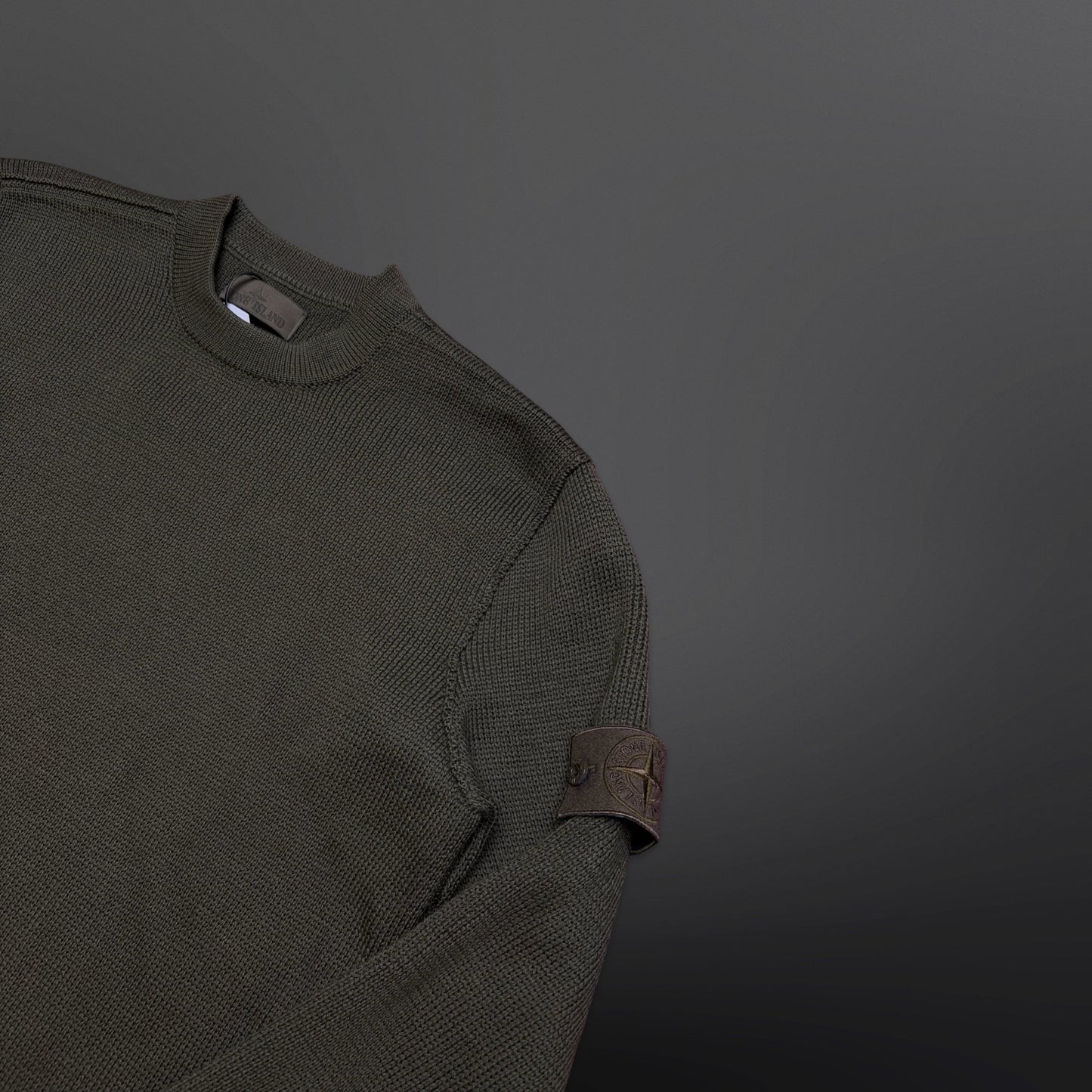 Stone Island Ghost Piece Strik – Khaki Grøn (Str. S / fitter M)