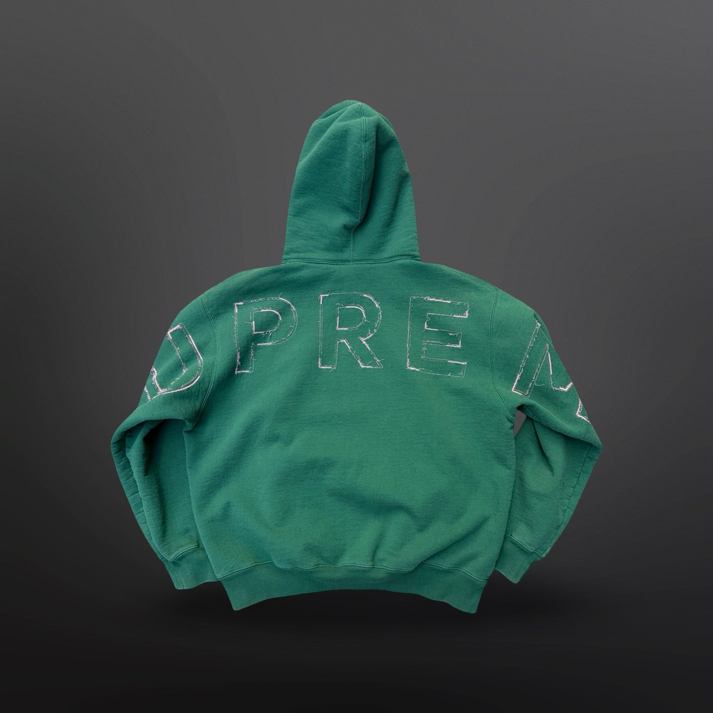 Supreme Frayed Hooded Sweatshirt Green – Medium
